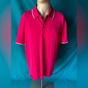 Hugo Boss Men’s Vibrant Red w/White Trim Polo Shirt, NWOT